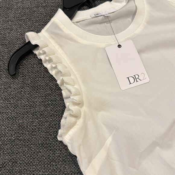 DR2 Ruffle Cotton Tank - Ivory Size XS - Picture 4 of 4